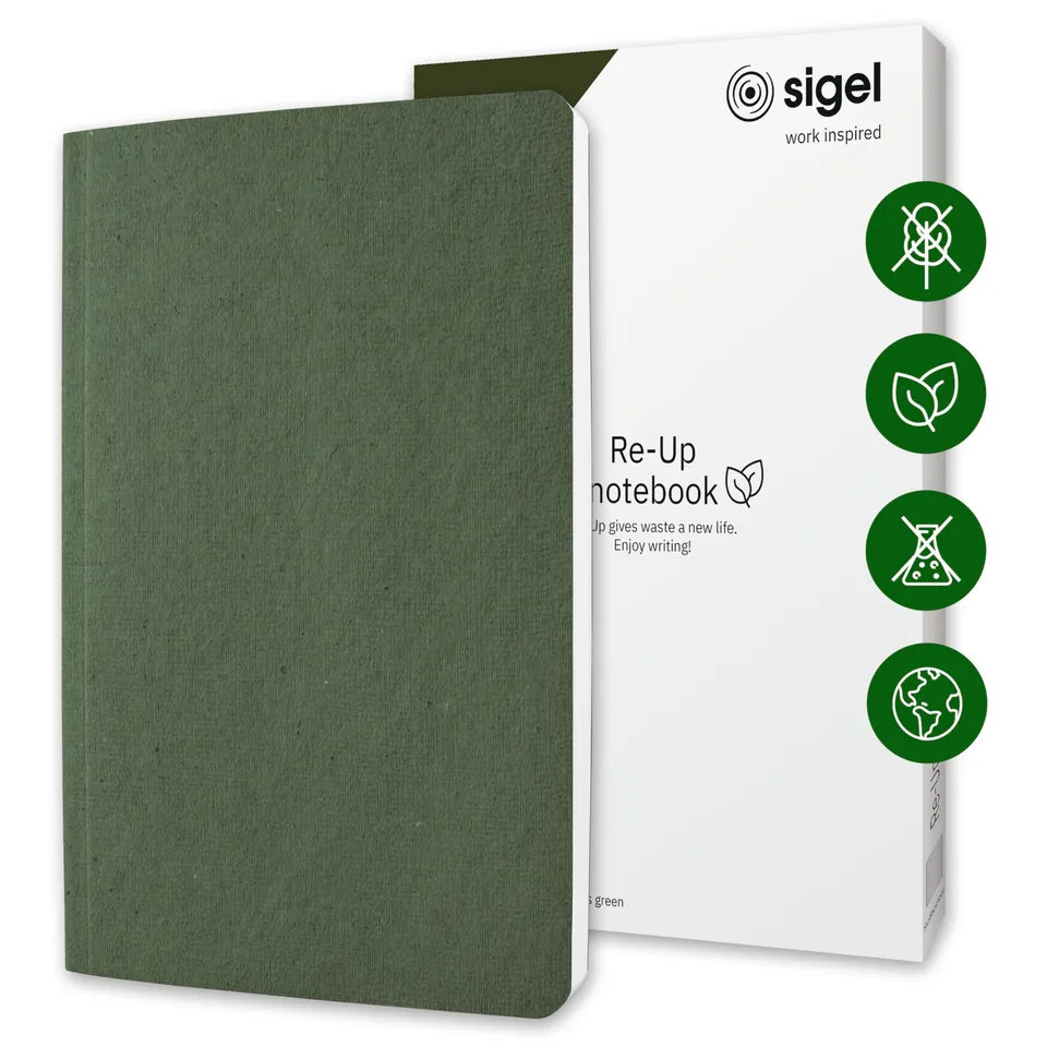 sigel-re-up-ru205-veganes-notizbuch-a5-liniert-aus-teebl-ttern-und-baumwollreste image 1