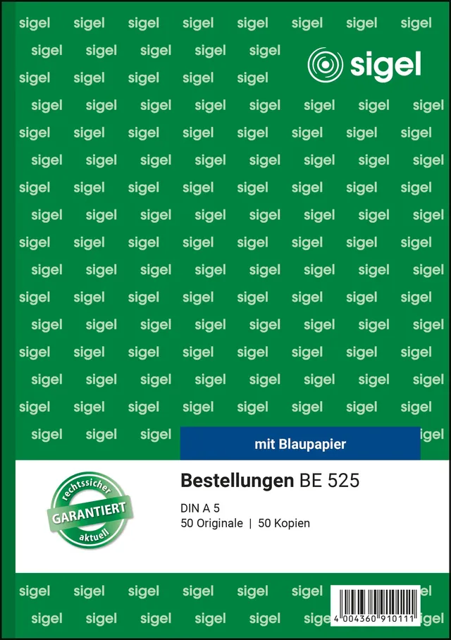 sigel-be525-bestellblock-a5-2x50-blatt-mit-farbiger-kopie-und-sicherheitsbindung image 1