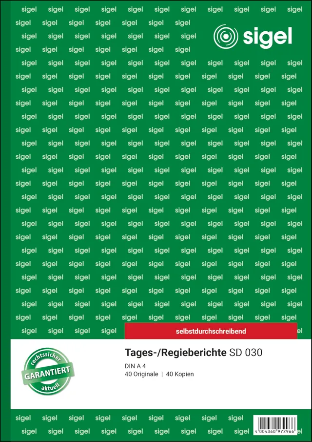 sigel-tagesbericht-regiebericht-a4-2x40-blatt-selbstdurchschreibend image 1