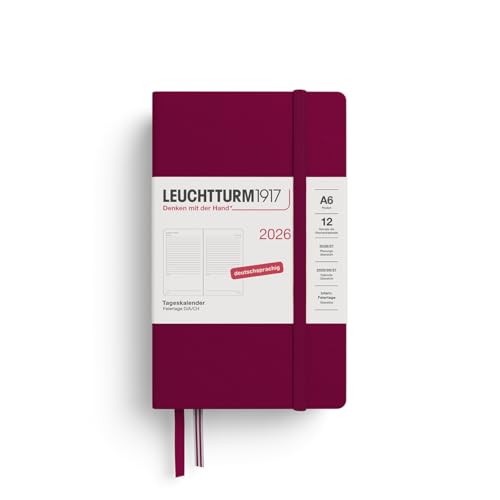 leuchtturm1917-tageskalender-pocket-a6-2026-port-red-deutsch image 3