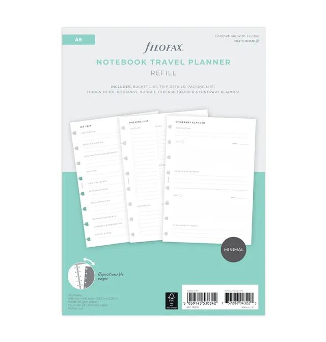 filofax-reise-planer-einlage-a5-f-r-nachf-llbares-notizbuch image 1