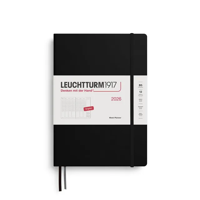 leuchtturm1917-wochenplaner-composition-b5-2026-schwarz-englisch-hardcover-kalen image 1