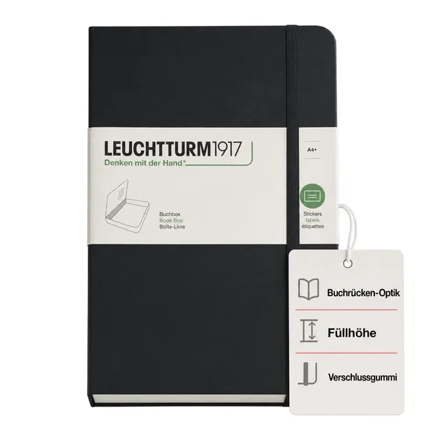 leuchtturm1917-buchbox-a4-schwarz-aufbewahrungsbox-im-notizbuch-look image 1
