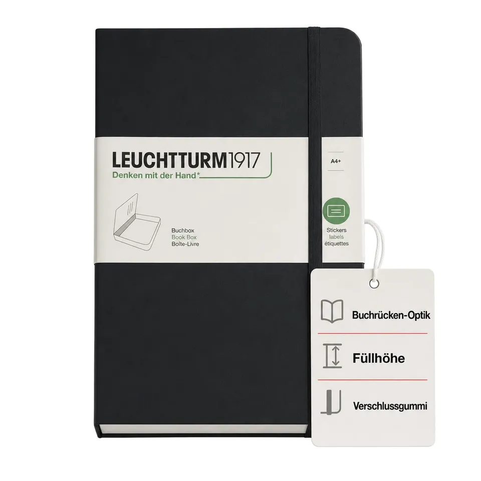 leuchtturm1917-buchbox-a4-schwarz-aufbewahrungsbox-im-notizbuch-look image 1