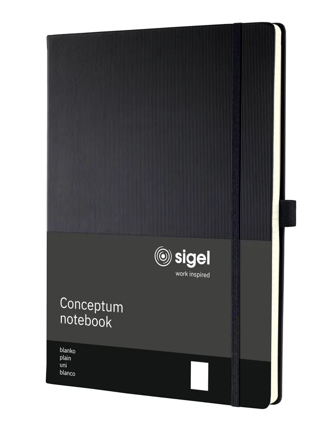 sigel-conceptum-premium-notizbuch-a4-blanko-schwarz-hardcover-194-seiten image 1