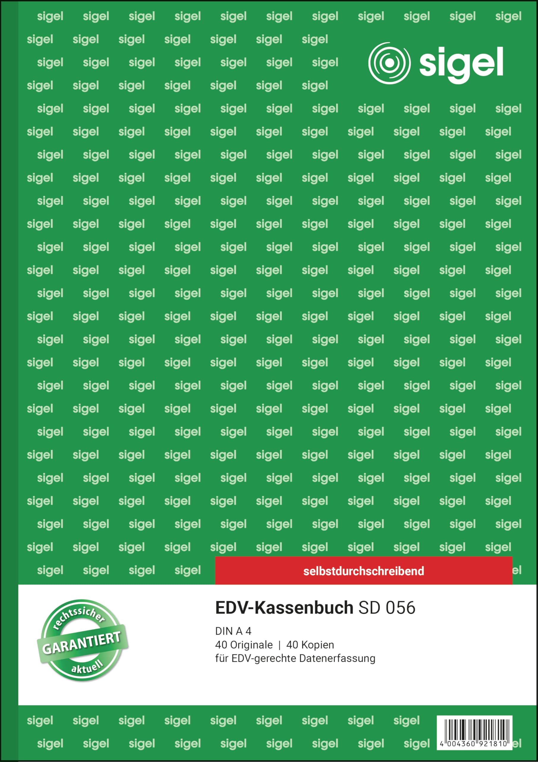 sigel-kassenbuch-edv-a4-2x40-blatt-selbstdurchschreibend image 1
