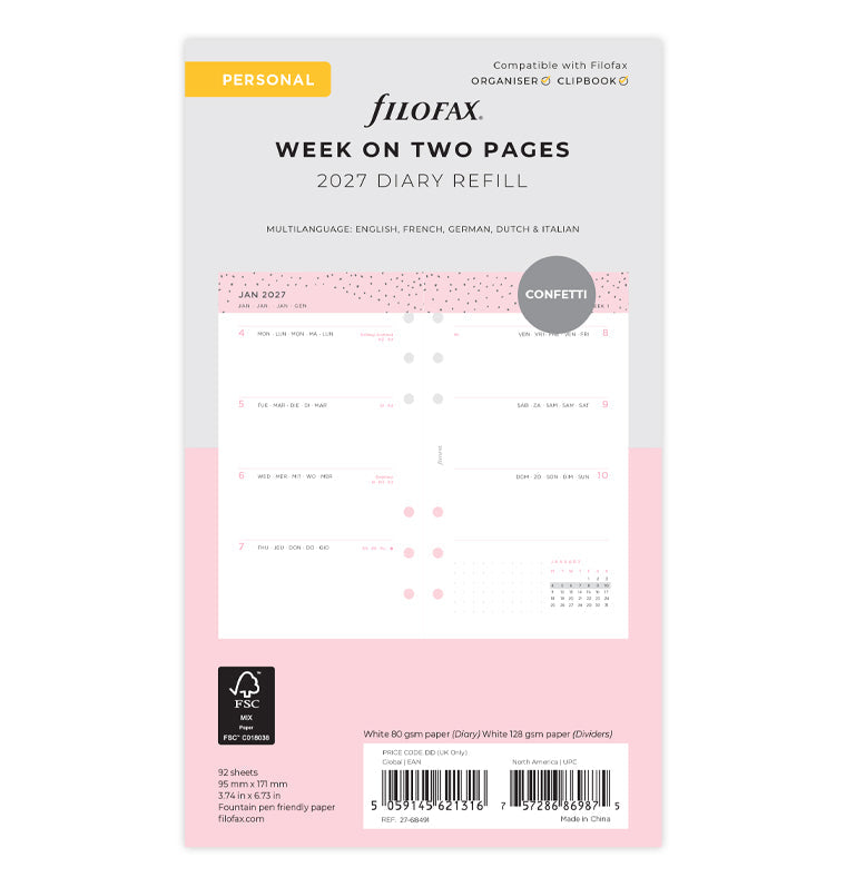 filofax-confetti-kalender-2027-personal-1-woche-2-seiten-horizontal image 1