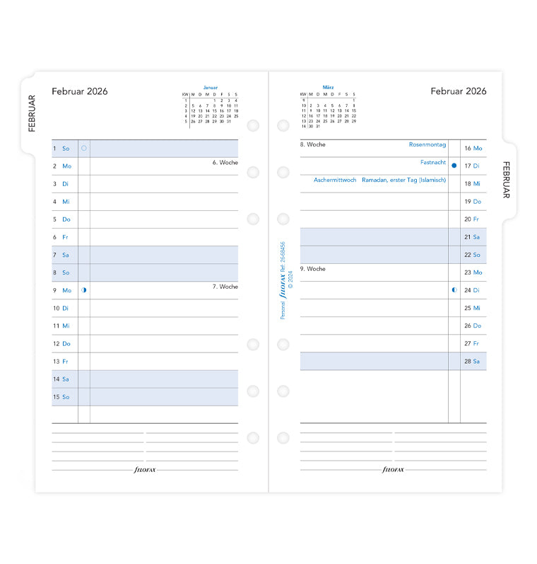 filofax-personal-2026-kalendereinlage-1-monat-2-seiten-deutsch-mit-monatstabs image 4