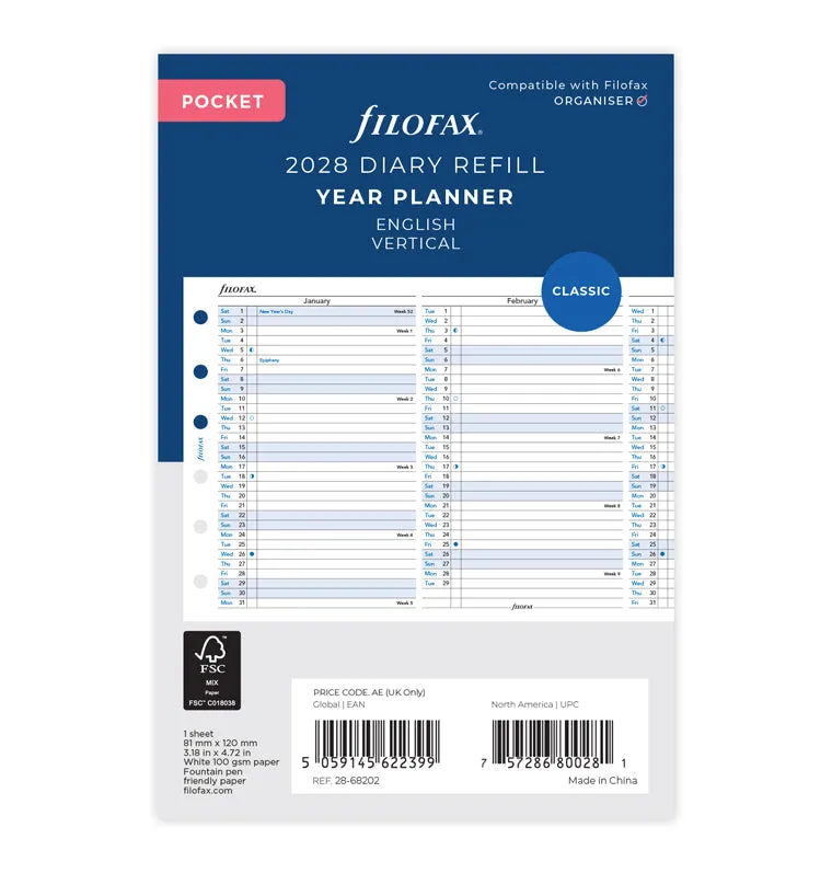 filofax-jahresplaner-englisch-pocket-2028-leporello-kalendereinlage image 1