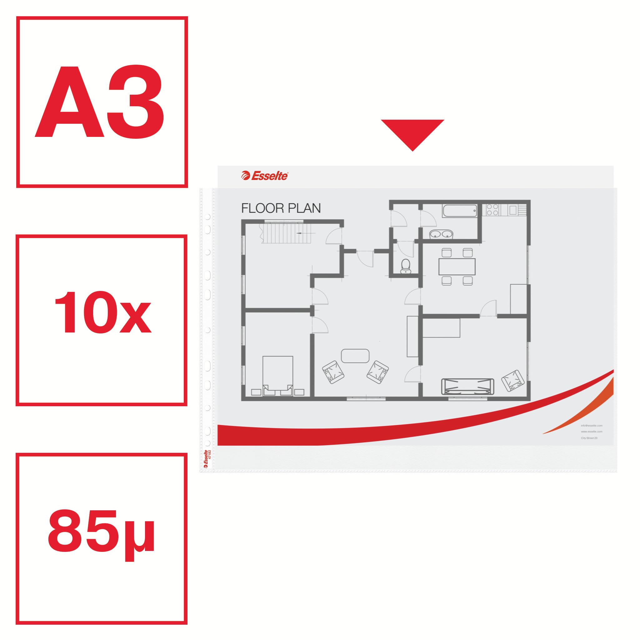 esselte-prospekth-llen-set-standard-plus-a3-querformat-85-micron-10-st-ck image 2