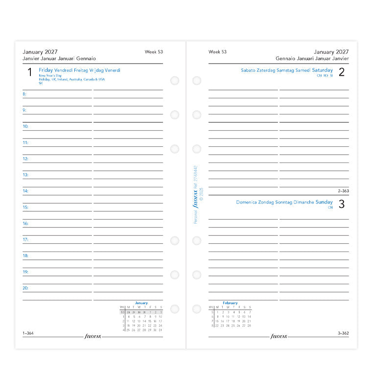 filofax-the-original-kalendereinlage-personal-2027-1-tag-1-seite-multilingual image 4