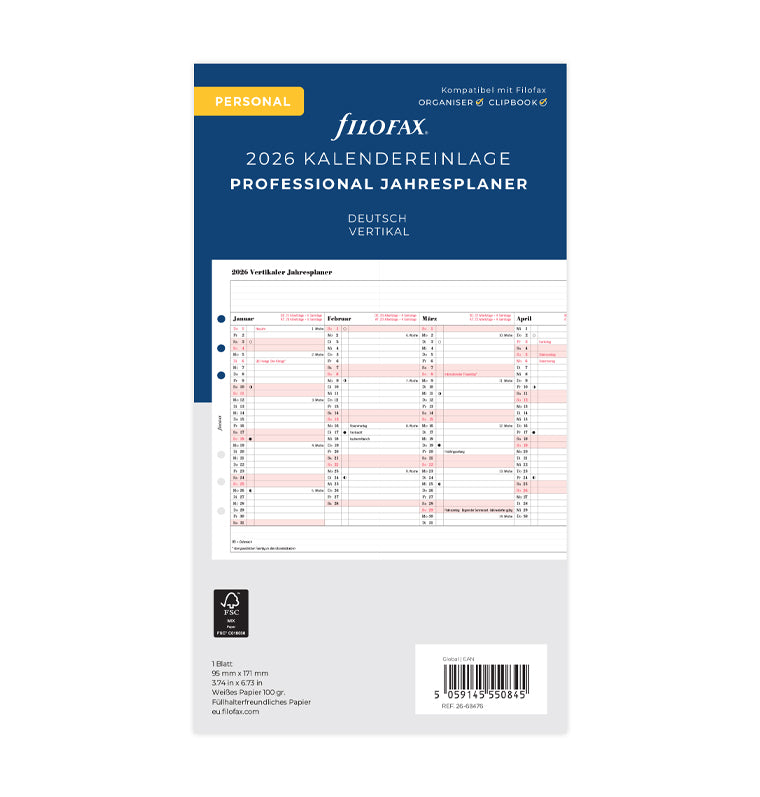 filofax-professional-jahresplaner-deutsch-2026-personal-leporello-einlage-zum-au image 1