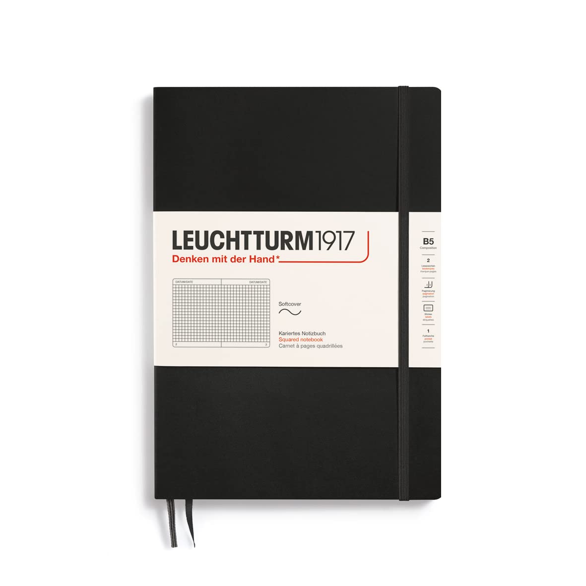 leuchtturm1917-composition-b5-softcover-notizbuch-schwarz-kariert image 1