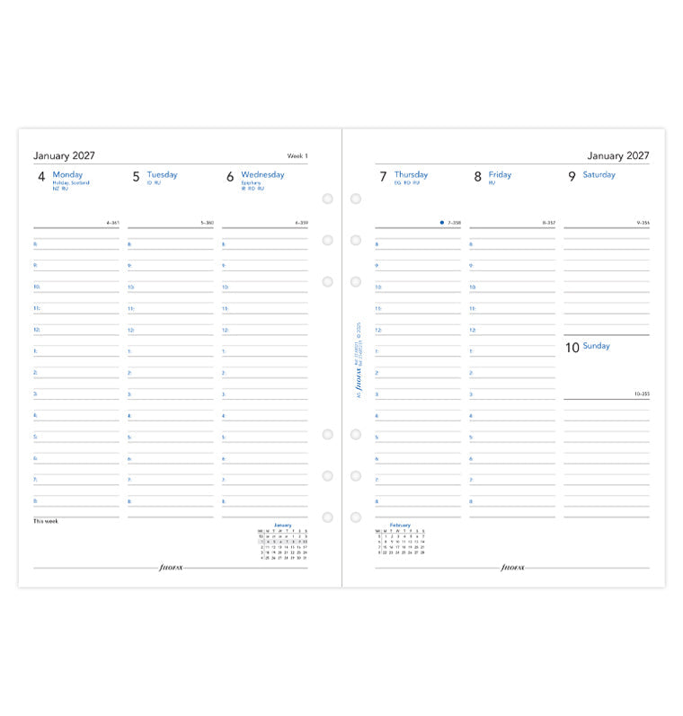 filofax-kalendereinlage-1-woche-2-seiten-englisch-a5-2027-mit-uhrzeit image 4