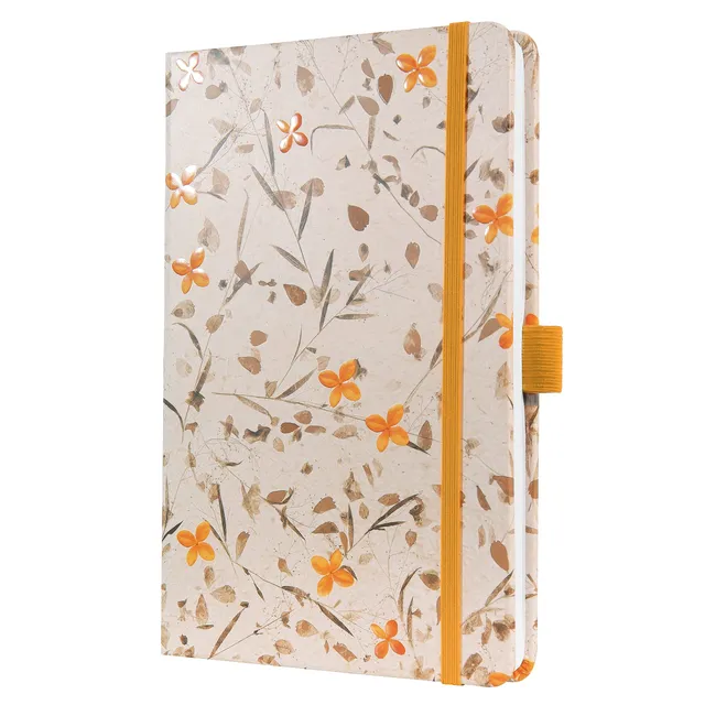 sigel-jolie-notizbuch-bloom-yellow-a5-liniert-hardcover-beige-gelb image 1