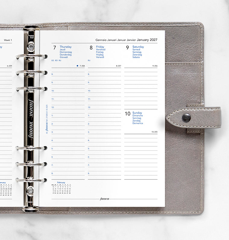 filofax-kalendereinlage-1-woche-2-seiten-multilingual-a5-2027 image 2