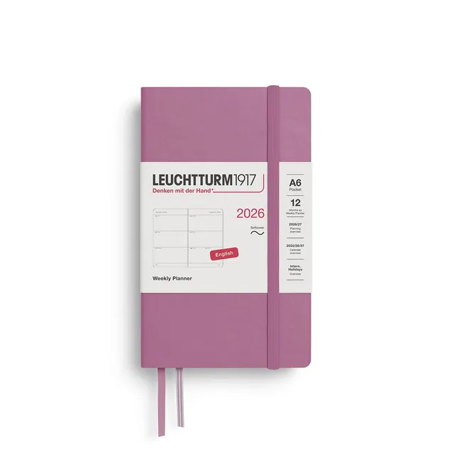 leuchtturm1917-wochenkalender-2026-pocket-a6-softcover-dusty-rose-englisch image 1