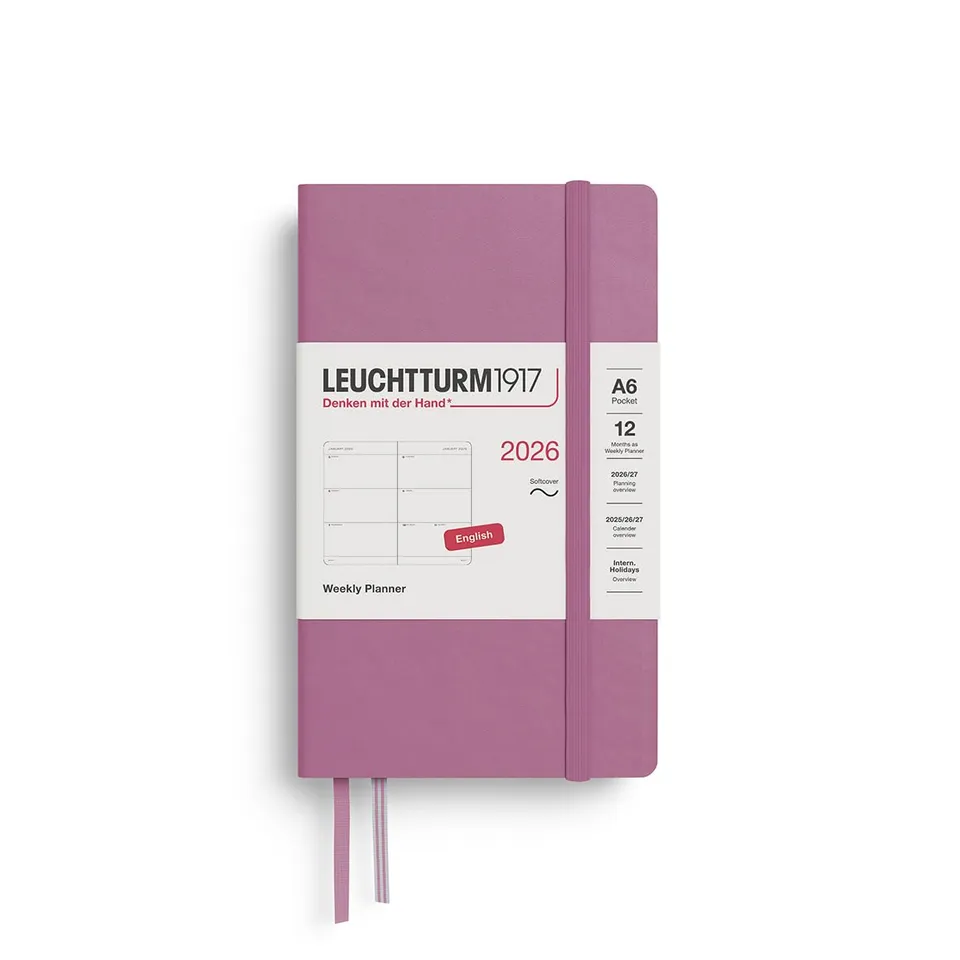 leuchtturm1917-wochenkalender-2026-pocket-a6-softcover-dusty-rose-englisch image 1