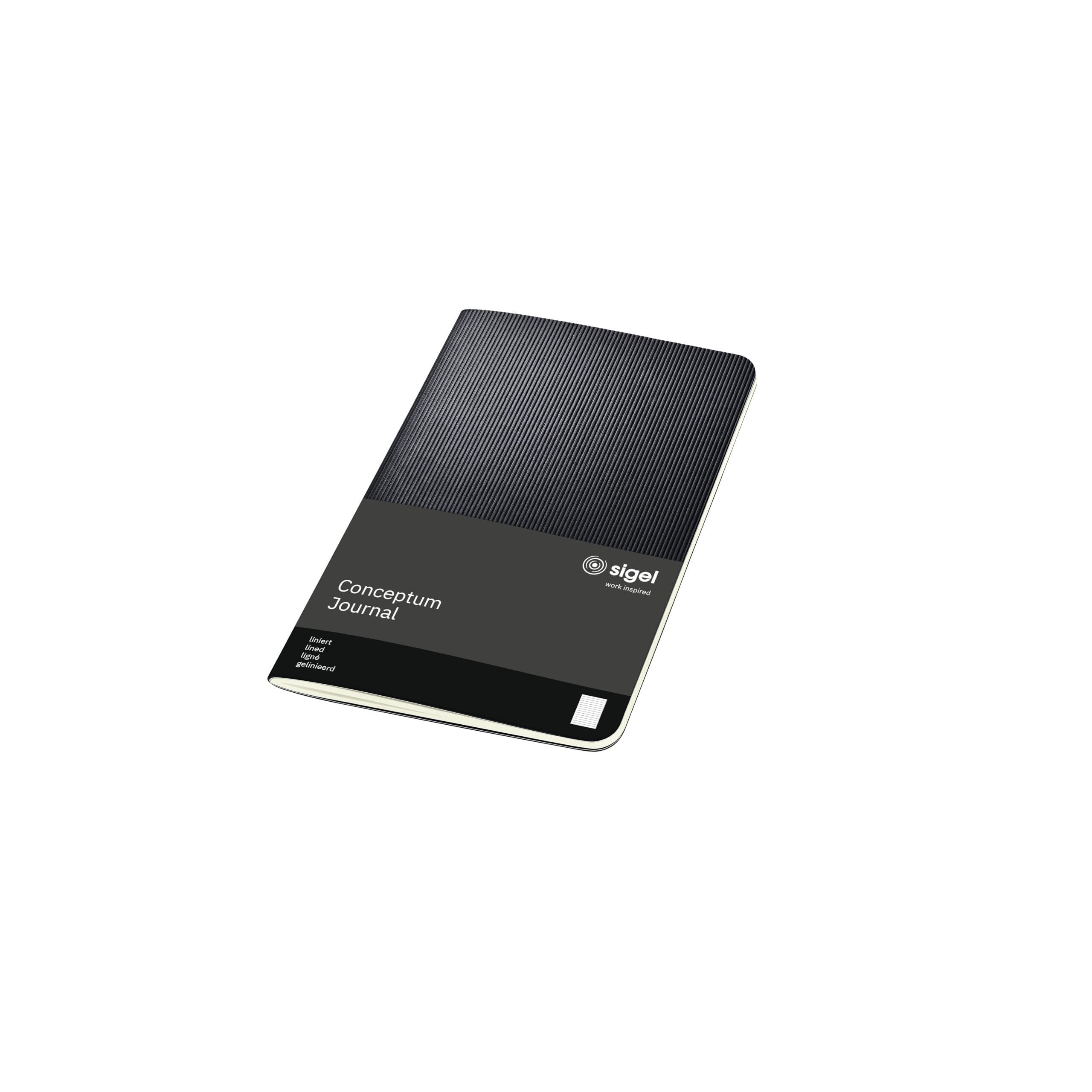 sigel-conceptum-notizheft-a6-liniert-schwarz-softcover-64-seiten image 1