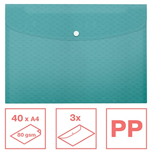 esselte-colour-breeze-a4-dokumententasche-3er-set-blau-mit-druckknopf image 8