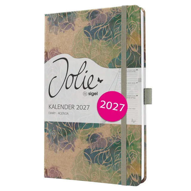 sigel-jolie-wochenkalender-2027-a5-dancing-leaves-hardcover-kraftpapier image 1