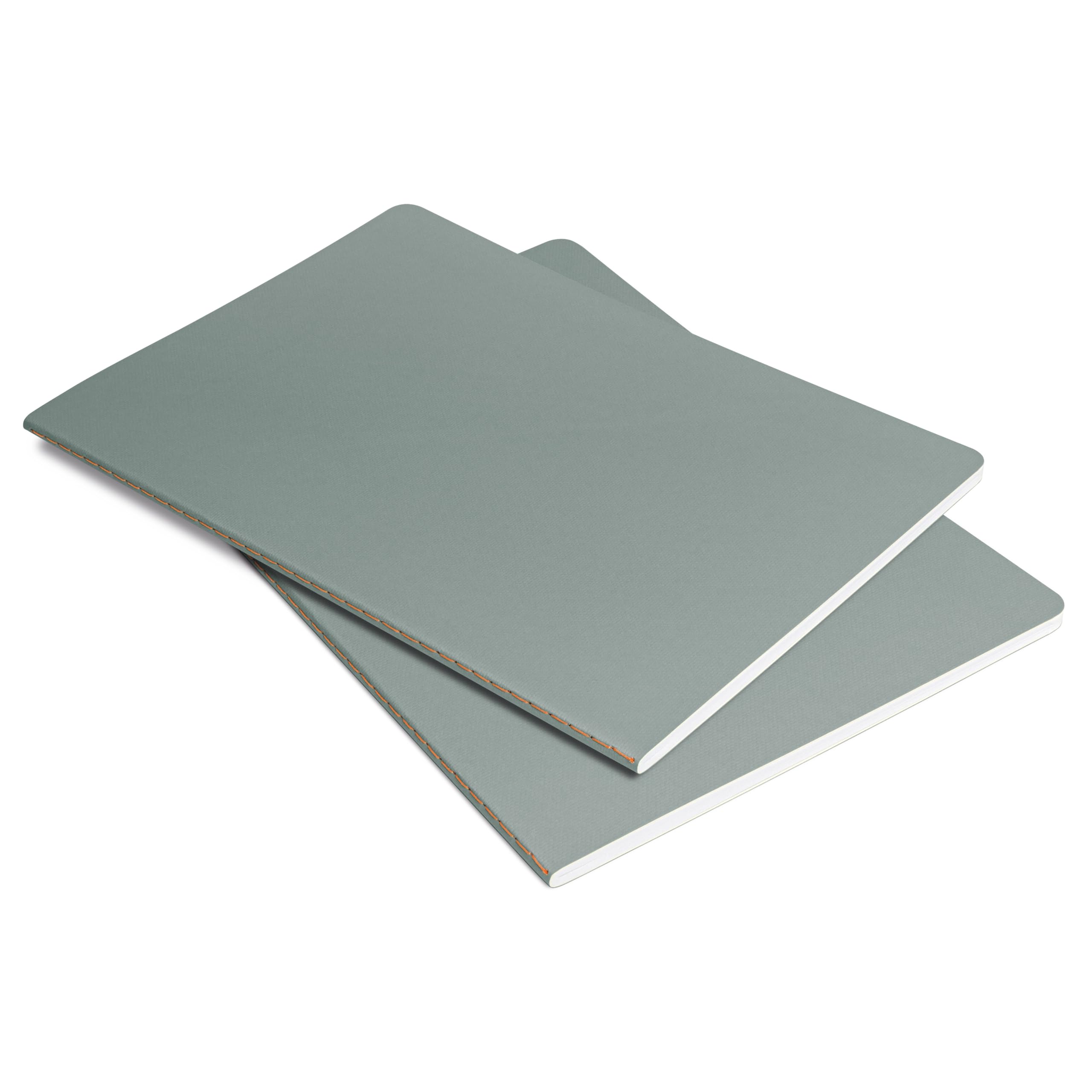 sigel-notizhefte-a5-kariert-softcover-light-grey-orange-2er-pack-68-seiten image 1