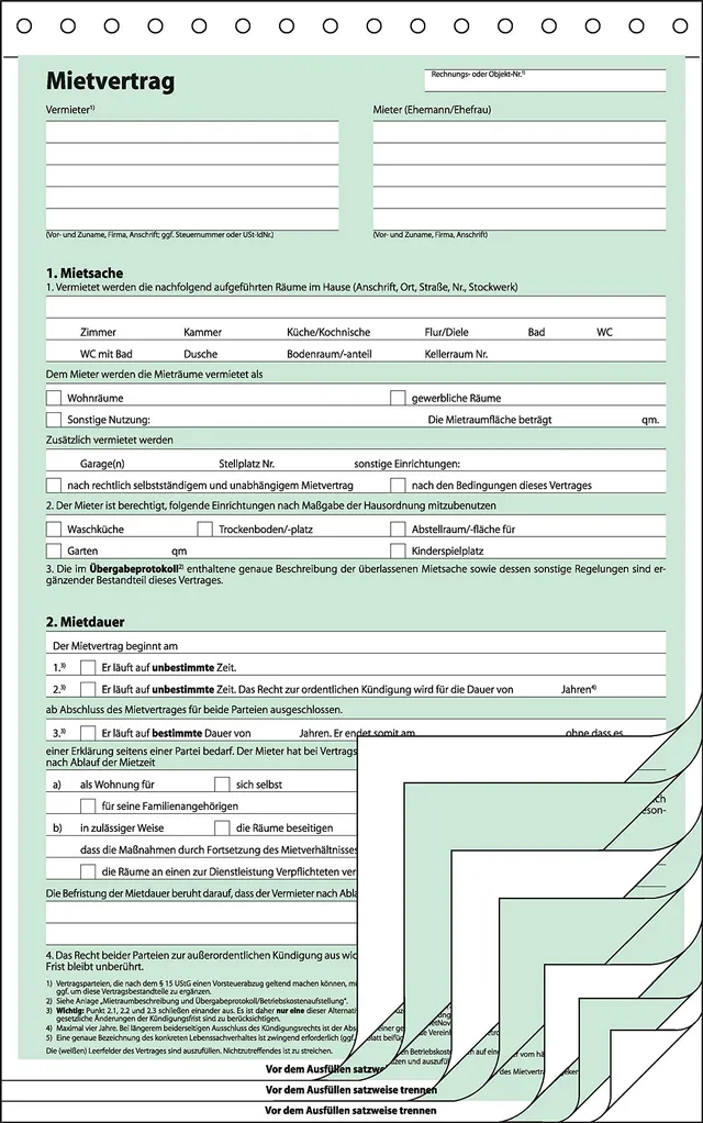 sigel-mietvertrag-mit-hausordnung-din-a4-25-st-ck-4x2-blatt-selbstdurchschreiben image 1