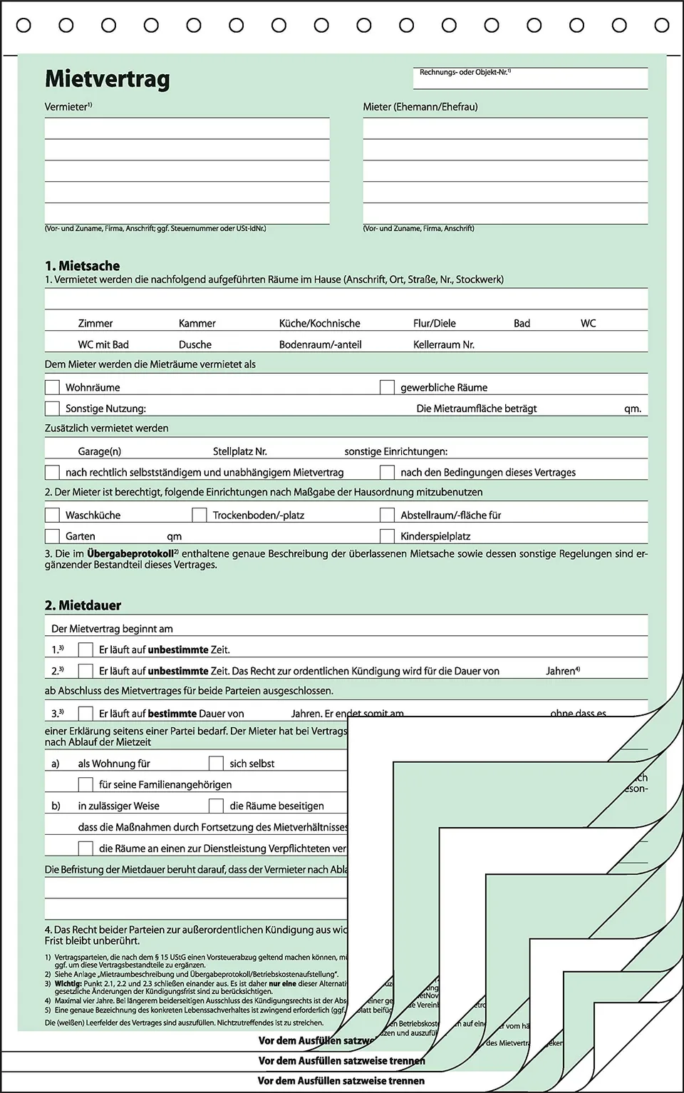 sigel-mietvertrag-mit-hausordnung-din-a4-25-st-ck-4x2-blatt-selbstdurchschreiben image 1