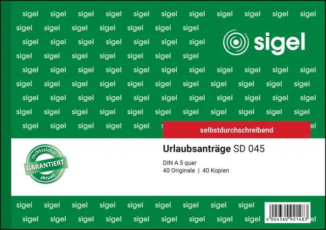 sigel-urlaubsantrag-a5-quer-selbstdurchschreibend-formularbuch-mit-kopie image 1