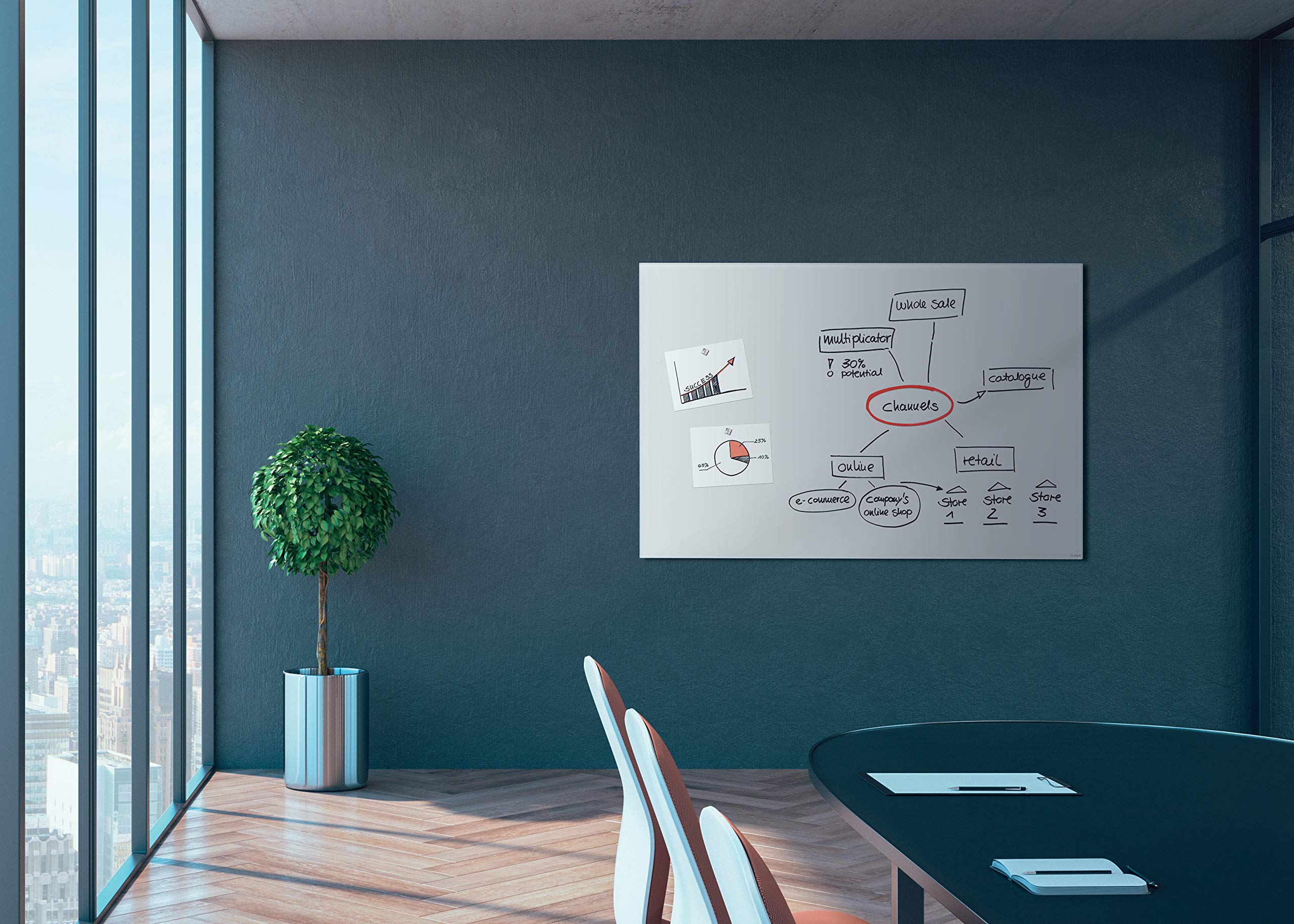 sigel-artverum-premium-glas-whiteboard-150x100-cm-super-wei-matt-magnethaftend image 2