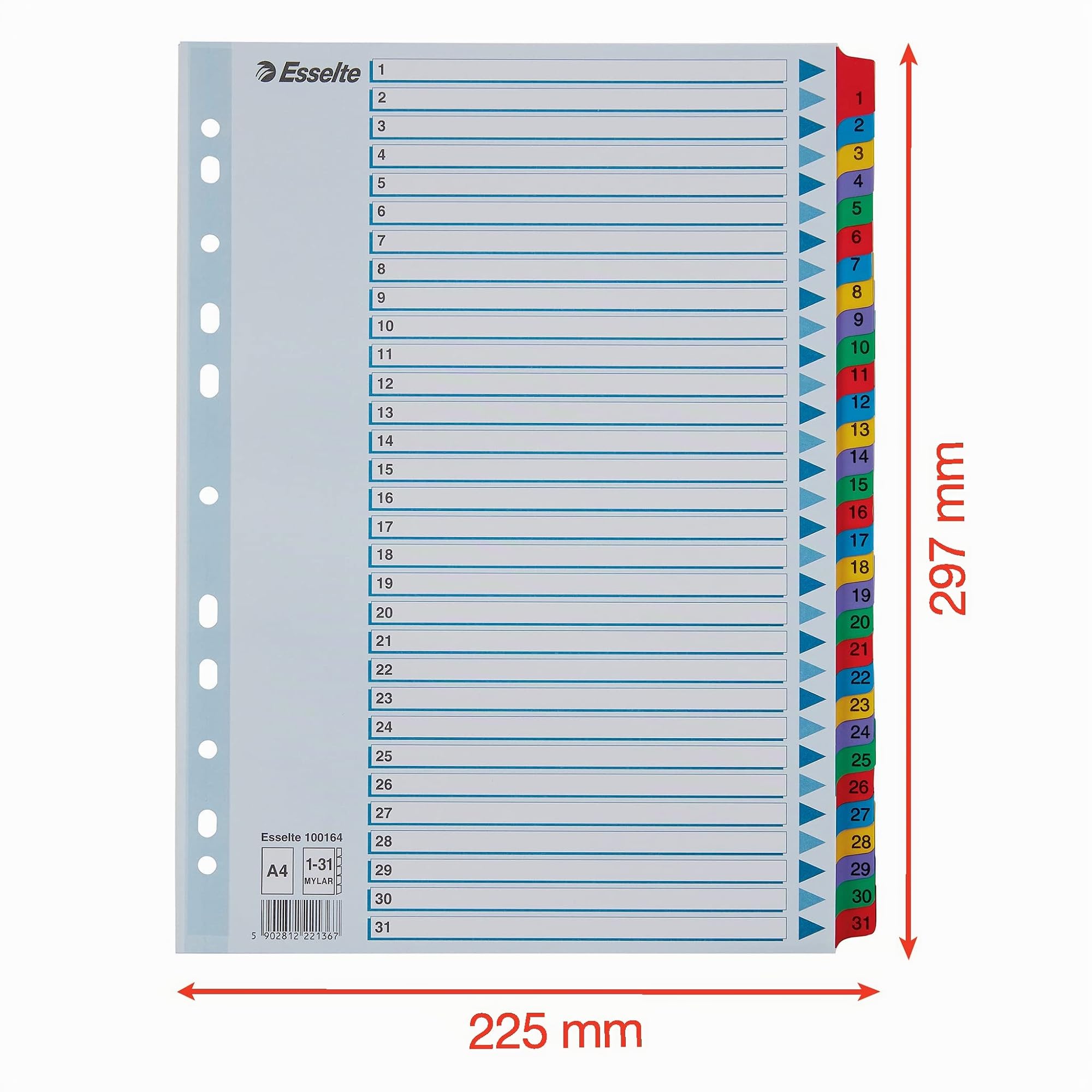 esselte-register-a4-1-31-mit-deckblatt-blau-karton-100164 image 5