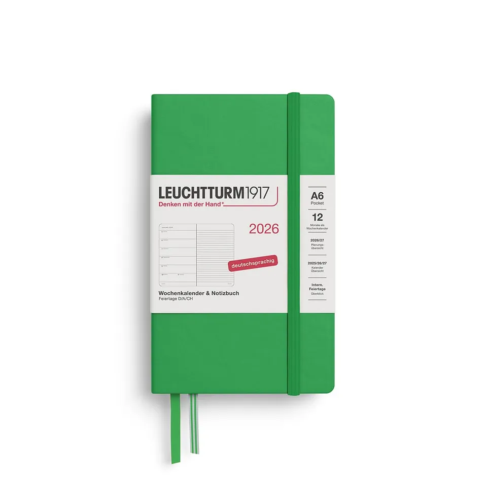 leuchtturm1917-wochenkalender-notizbuch-pocket-a6-2026-spring-leaf-deutsch image 1