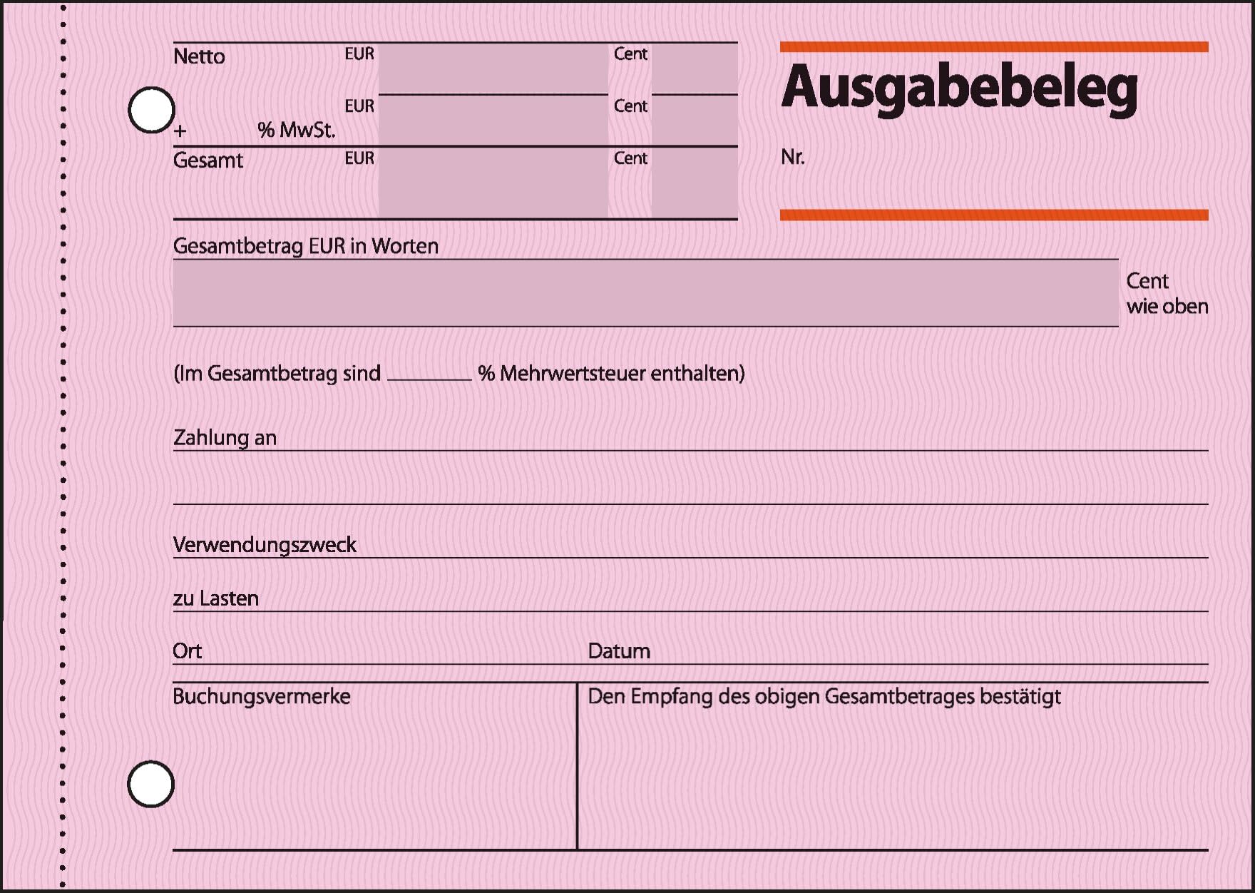 sigel-ausgabebeleg-a6-quer-formularblock-50-blatt-mit-mwst-nachweis image 2