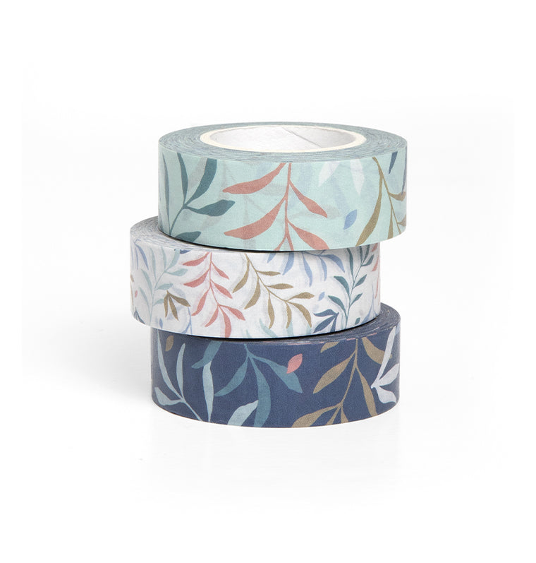 filofax-botanical-washi-tape-set-3-rollen-blau-mint-coral image 1