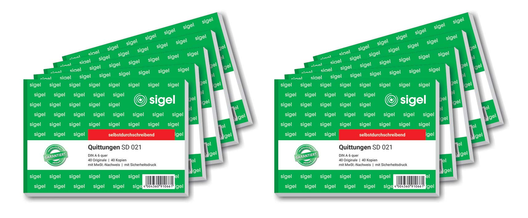 sigel-quittungsblock-a6-quer-10-st-ck-2x40-blatt image 1