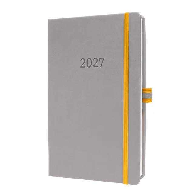 sigel-linescape-wochenkalender-2027-a5-hardcover-hellgrau-gelb image 1
