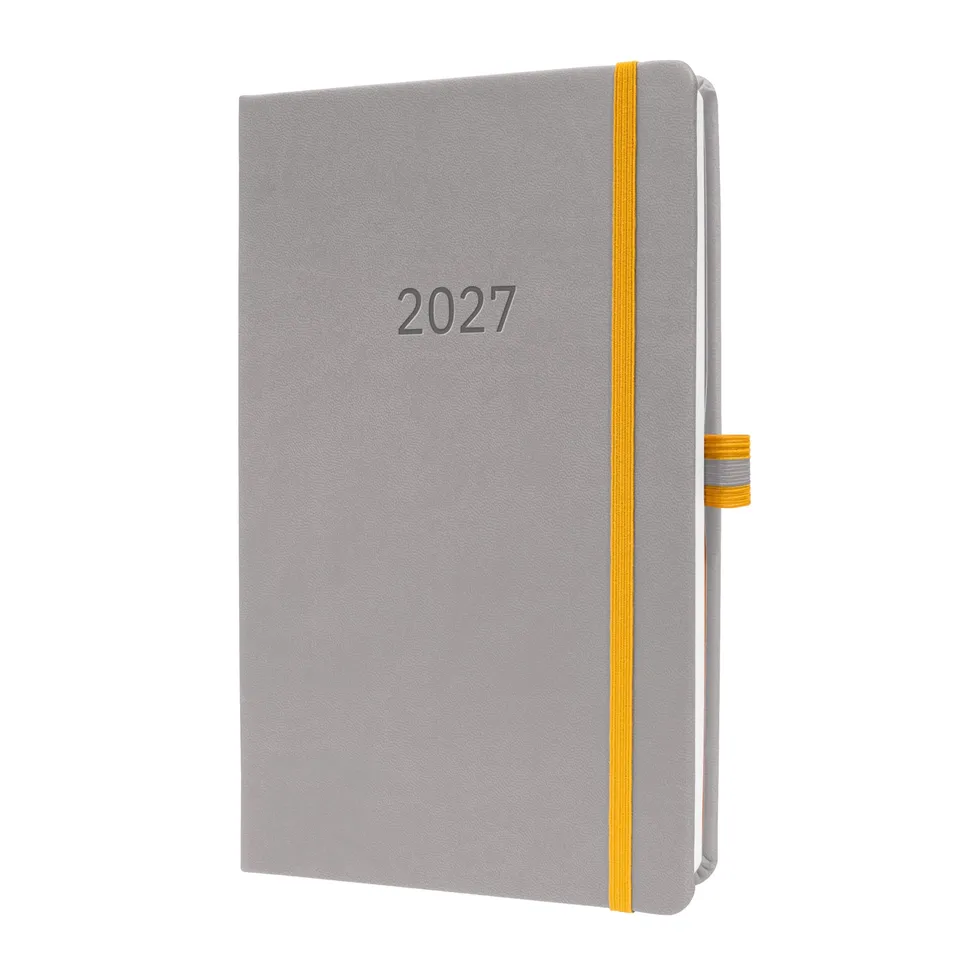 sigel-linescape-wochenkalender-2027-a5-hardcover-hellgrau-gelb image 1