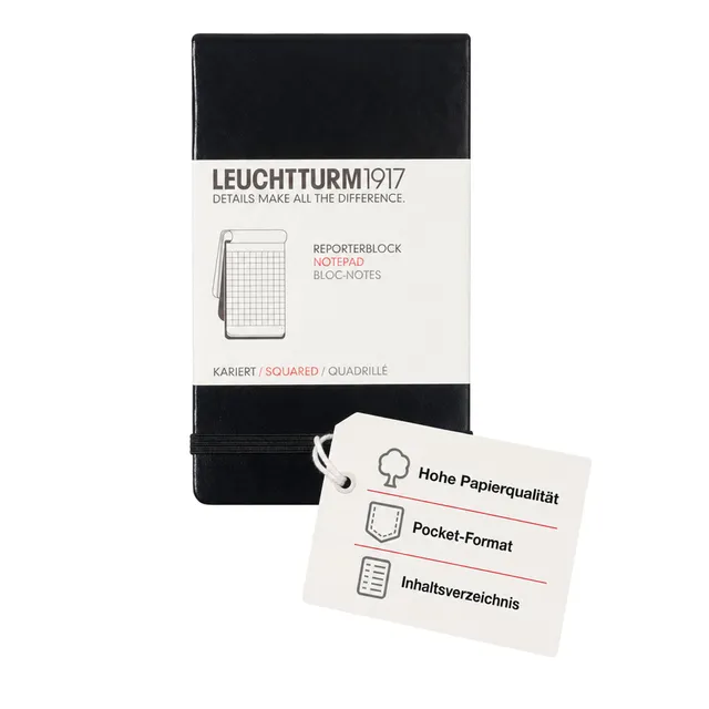 leuchtturm1917-333843-reporterblock-pocket-a6-hardcover-kariert-schwarz image 1