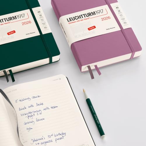 leuchtturm1917-tageskalender-2026-medium-a5-forest-green-englisch image 5