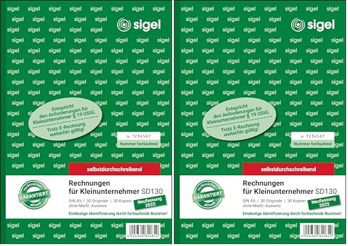 sigel-rechnungsblock-kleinunternehmer-a5-5-st-ck-2x30-blatt-selbstdurchschreiben image 6