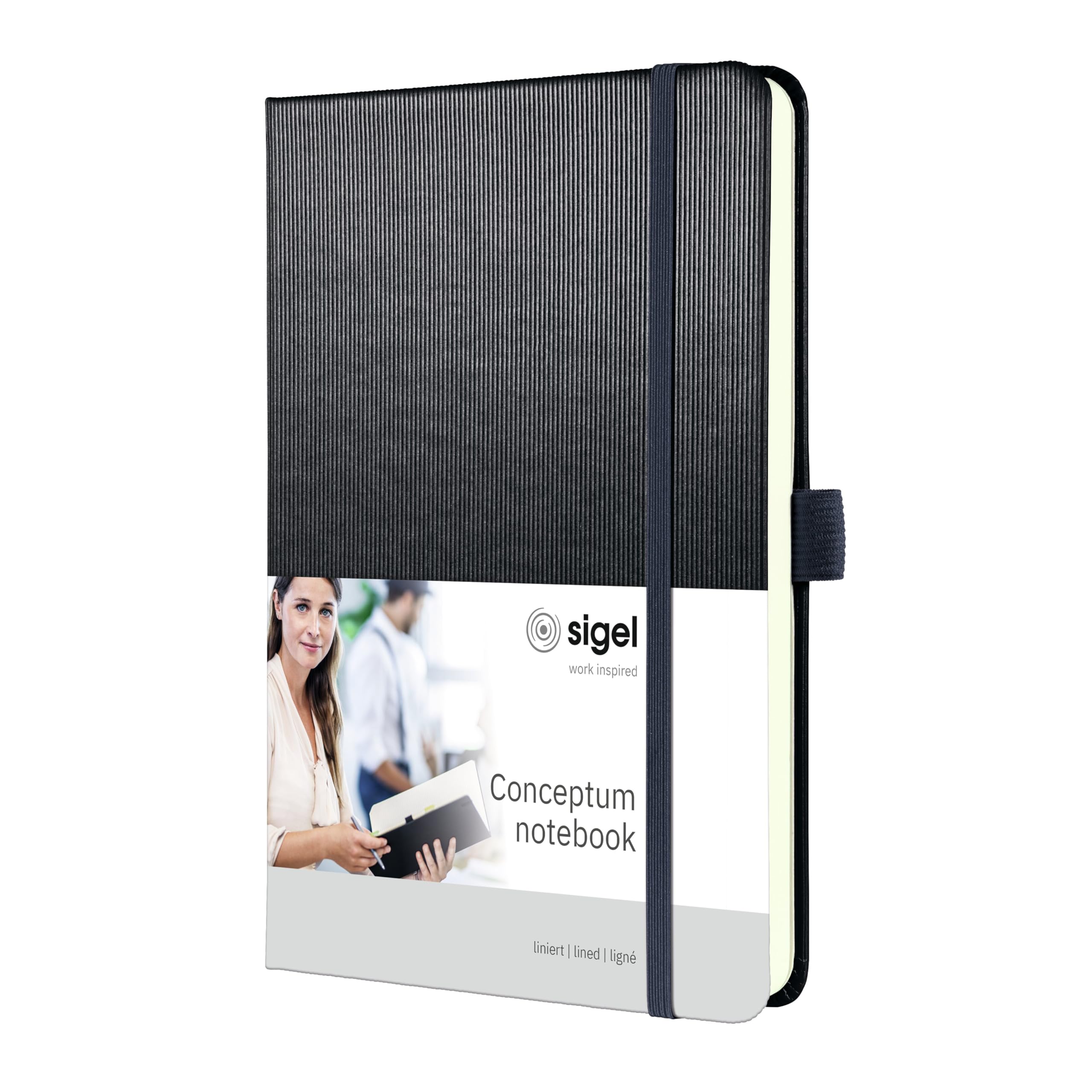 sigel-conceptum-notizbuch-a5-liniert-grey-metallic-hardcover image 1