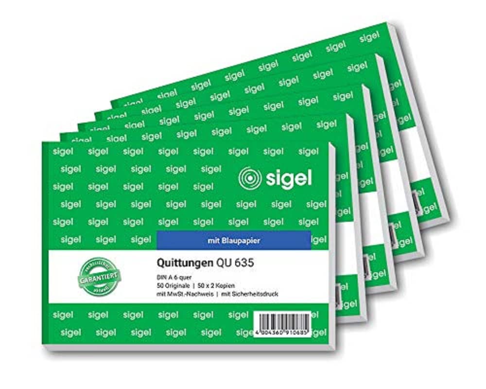 sigel-qu635-5-quittungsblock-a6-quer-5-st-ck-mit-mwst-nachweis image 1