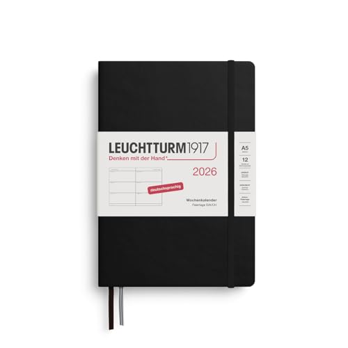 leuchtturm1917-wochenkalender-medium-a5-2026-schwarz-deutsch image 4