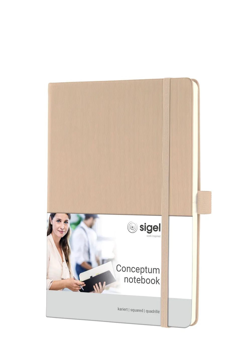 sigel-conceptum-premium-notizbuch-a5-kariert-beige-hardcover image 1