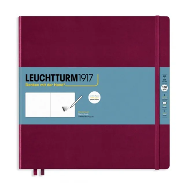 leuchtturm1917-skizzenbuch-quadrat-hardcover-port-red image 1