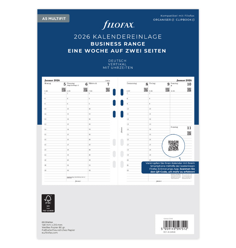 filofax-kalendereinlage-2026-a5-1-woche-2-seiten-deutsch image 1