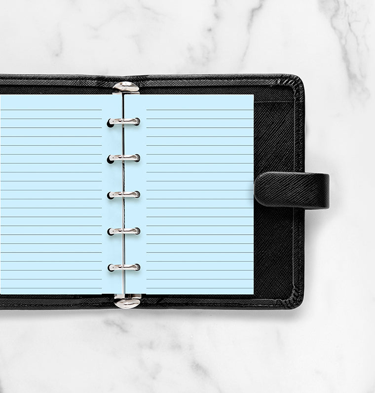 filofax-notizpapier-blau-liniert-mini-20-blatt image 2
