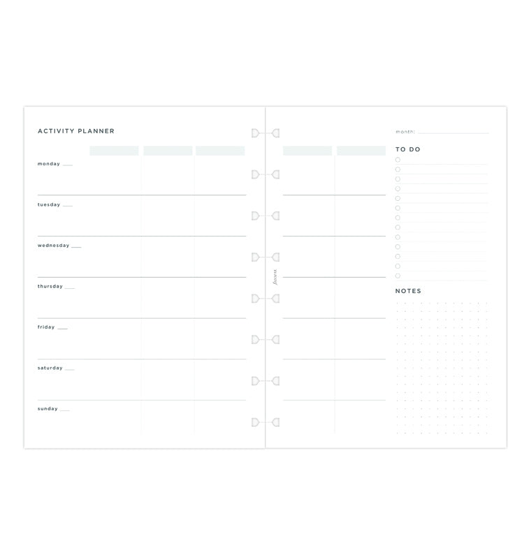 filofax-activity-planner-notebook-refill-a5-minimal image 3