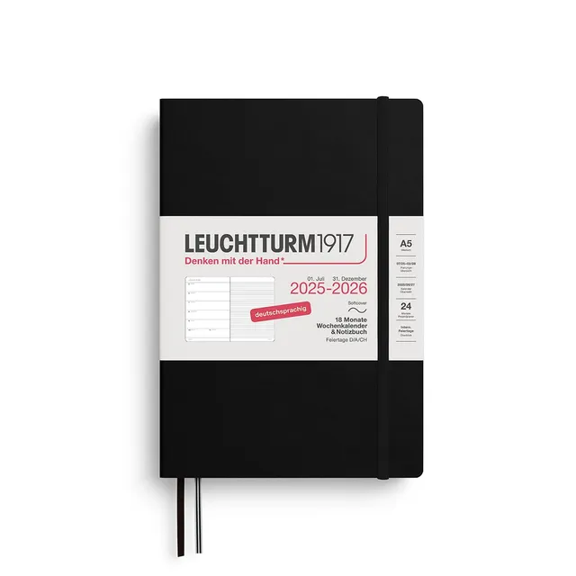 leuchtturm1917-wochenkalender-notizbuch-a5-2026-softcover-schwarz-18-monate image 1