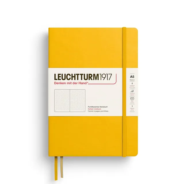 leuchtturm1917-notizbuch-medium-a5-hardcover-sunflower-dotted image 1